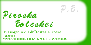 piroska bolcskei business card